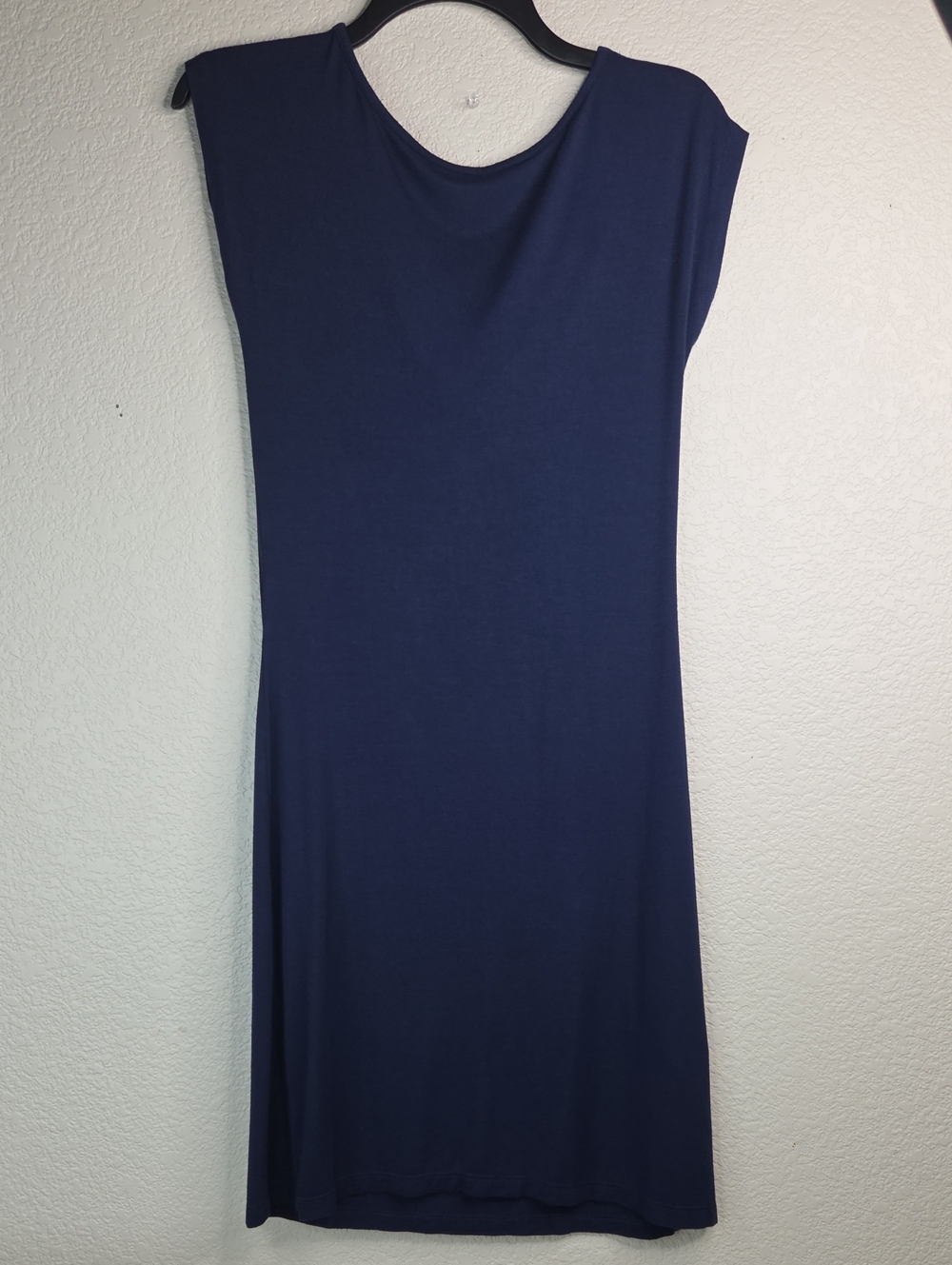 Everyday Navy Midi Dress with Cap Sleeves